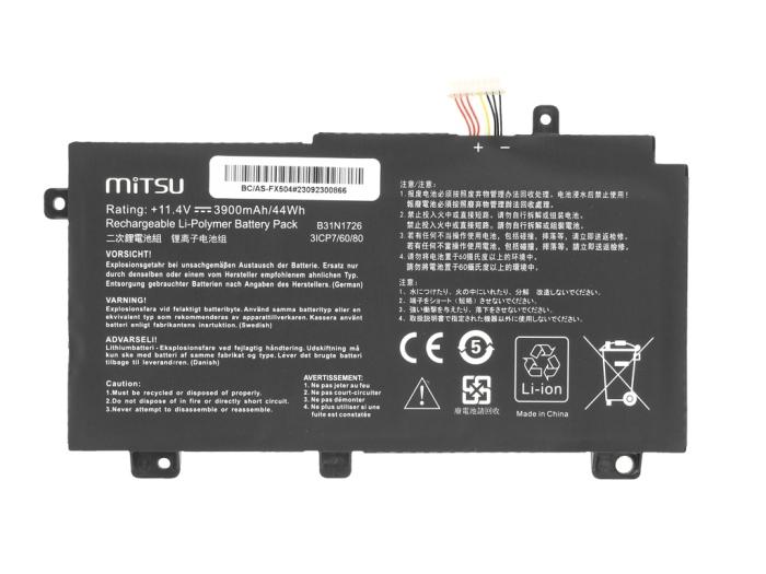Mitsu bateria Asus TUF Gaming FX504 FX505 FX80G 11.4V, 3900mAh (44Wh) 3 ogniwa [BC/AS-FX504]