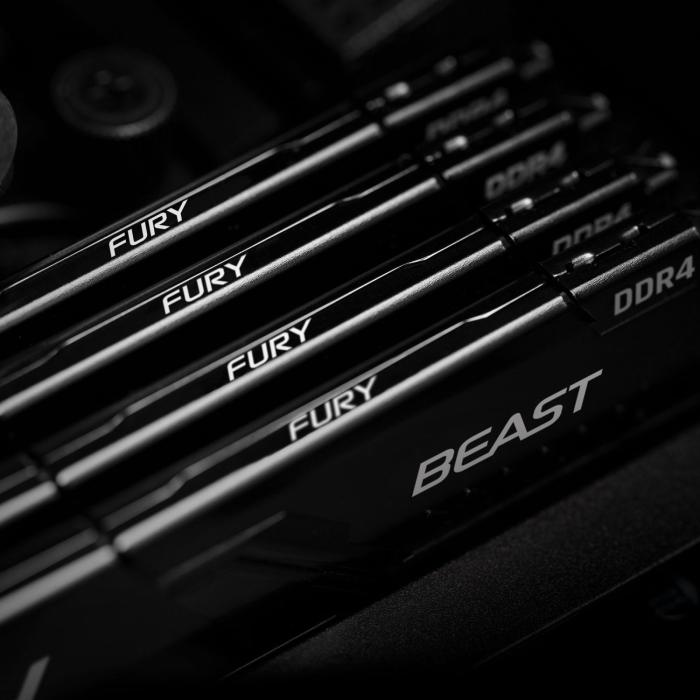 DDR4 128GB (4x32GB) 3600 MHz Kingston FURY Beast Black CL18 18-22-22 1.35V [KF436C18BBK4/128]