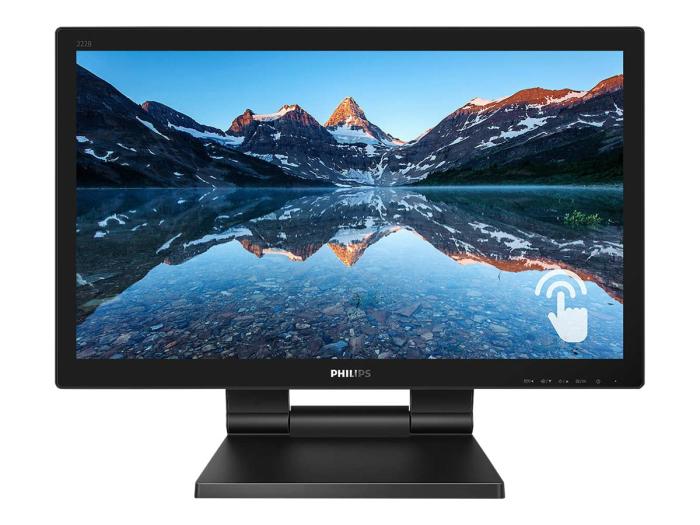 22’’ Philips 222B9T/00 (TN dotykowy, 1920x1080, 250, 170/160, 1ms, 60Hz) (VGA, DVI, HDMI, DP, 2USB 3.1) (VESA) głośniki, czarny