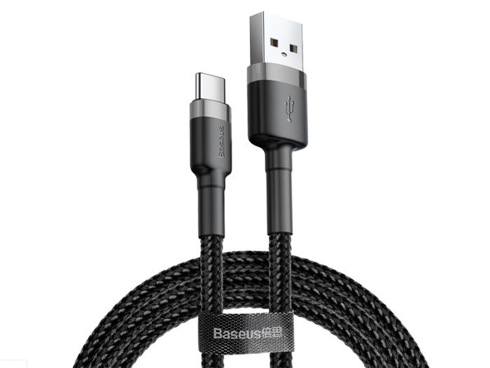 Baseus kabel szybkiego ładowania i transmisji (Fast Charge) USB-C (M) / USB (M) (0.5 m) (szaro-czarny) [CATKLF-AG1]