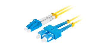 Lanberg patchcord światłowód SM SC/UPC-LC/UPC DUPLEX 3mm LSZH G657A1 żółty (2m) [FO-SULU-SD11-0020-YE]