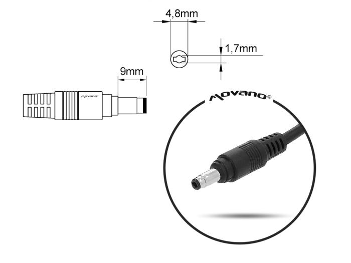 Movano zasilacz do laptopa COMPAQ 18.5V / 4.9A / 90W z wtyczką 4.8x1.7mm [COM18549]