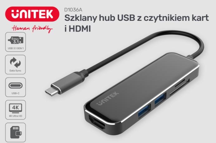 Unitek D1036A USB 3.1 2-porty + Czytnik SD & HDMI