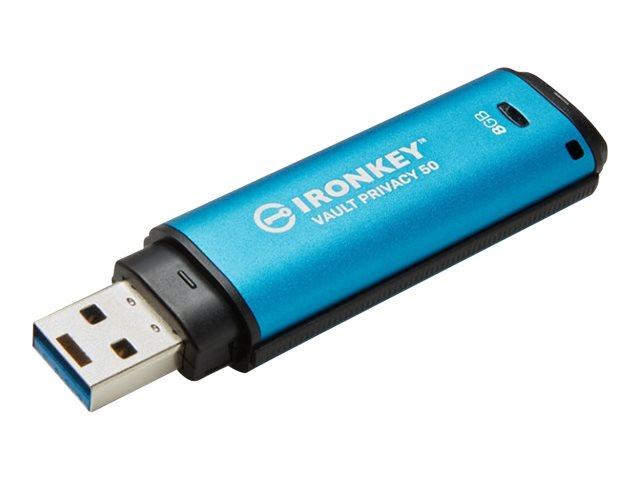 Kingston IronKey Vault Privacy 50 8GB USB-A 3.0 (260/180MB/s) 256bit AES Encrypted (szyfrowany) [IKVP50/8GB]