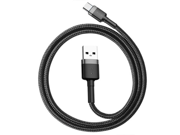 Baseus kabel szybkiego ładowania i transmisji (Fast Charge) USB-C (M) / USB (M) (0.5 m) (szaro-czarny) [CATKLF-AG1]