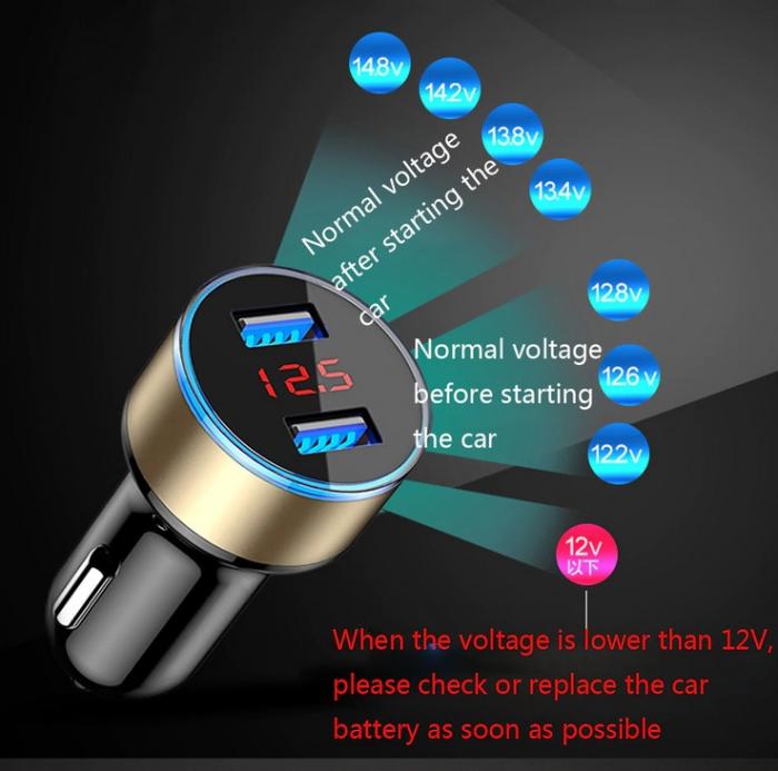 Olaf Ładowarka samochodowa 3.1 Fast Charger LED (12-24V) (5V 3.1A) 2xUSB [A0022]