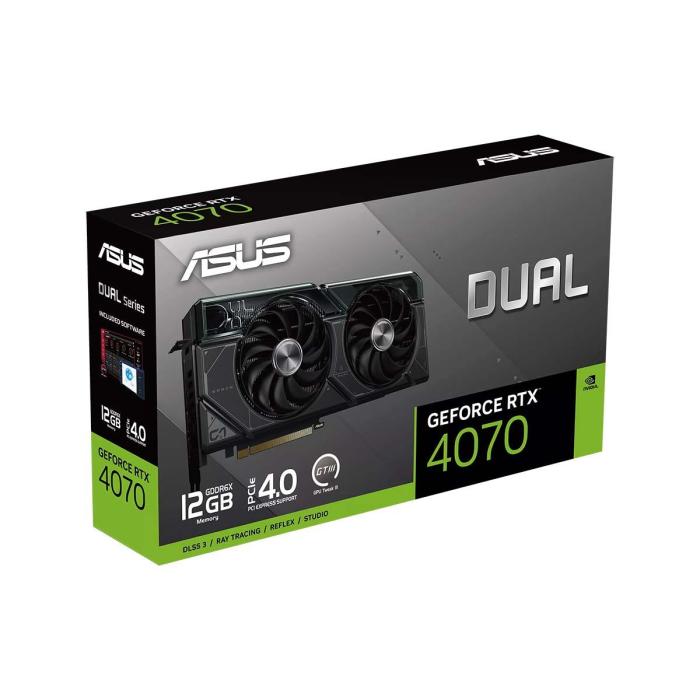 GeForce PCI-E RTX4070 Asus 12GB GDDR6X Dual [DUAL-RTX4070-12G] (1xHDMI 2.1a, 3xDP 1.4a) (192-bit, PCI-E 4.0)