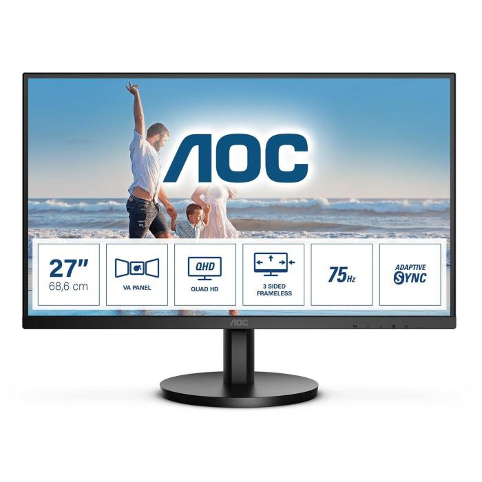 27’’ AOC Q27B3MA (VA WLED, 2560x1440, 250, 4ms, 118% sRGB, 75Hz) (2xHDMI 1.4, DP 1.2) głośniki, czarny
