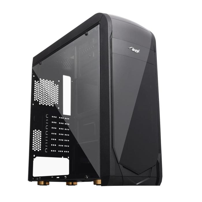 Akyga AKY013BK 1xUSB3.0 2xUSB2.0 okno plexi czarna (2xUSB 2.0, 1xUSB 3.0) (2x2.5, 2x3.5, 1x5.25)