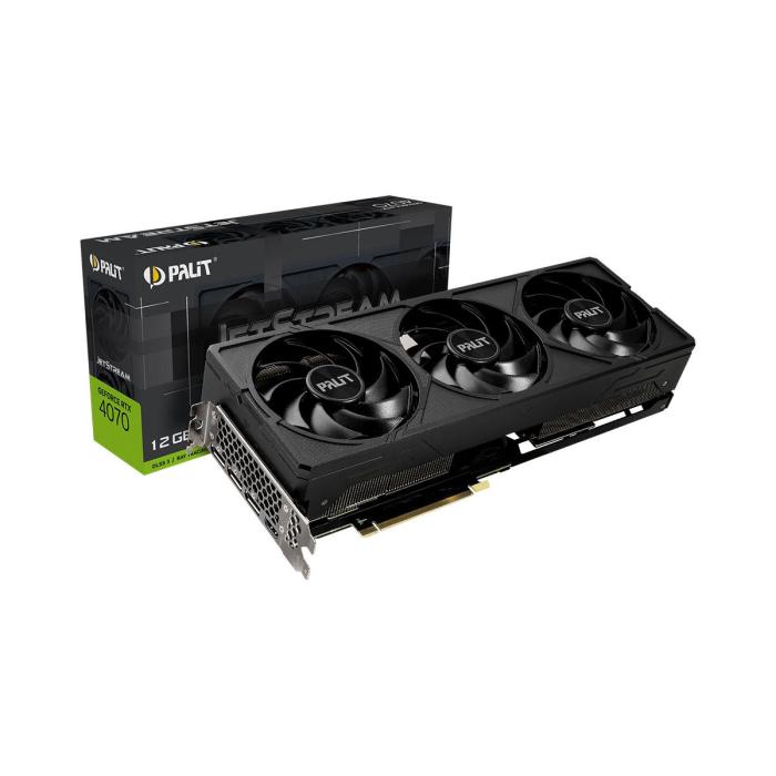 GeForce PCI-E RTX4070 Palit 12GB GDDR6X JetStream [NED4070019K9-1047J] (1xHDMI 2.1a, 3xDP 1.4a) (192-bit, PCI-E 4.0)