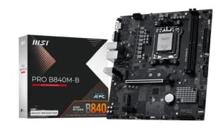 MSI PRO B840M-B (AMD B840) [AM5, 4xDDR5 do 8000MHz, (VGA, HDMI 2.1) (2xM.2, 1xPCIe 4.0 x16, 1xPCIe 3.0 x1, micro ATX]