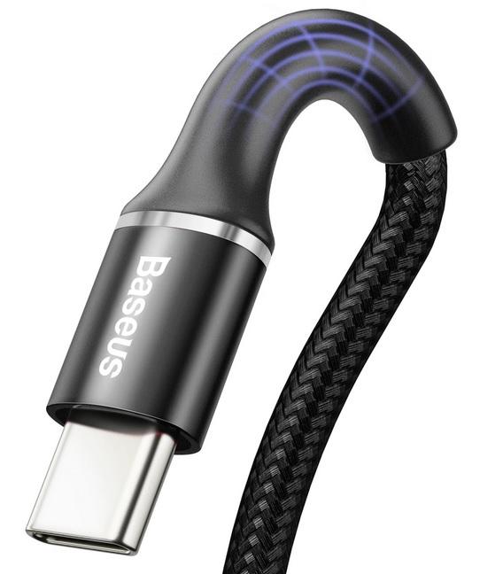 Baseus kabel szybkiego ładowania i transmisji (Fast Charge) USB-C (M) / USB 2.0 (M) (2.0 m) LED [CATGH-C01]