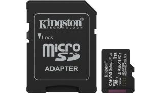 Secure Digital 1TB Kingston Micro SDXC CANVAS Select Plus Gen3 Class 10 A1 U3 UHS-I V30 + adapter (150MB/s) [SDCS3/1TB]