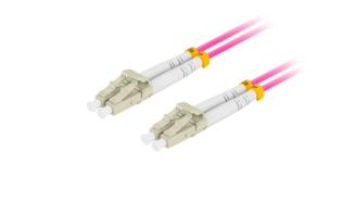 Lanberg patchcord światłowód MM LC/UPC-LC/UPC DUPLEX 3mm OM4 50/125 LSZH fioletowy (1m) [FO-LULU-MD41-0010-VT]
