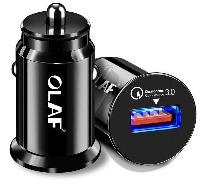 Olaf Ładowarka samochodowa QuickCharge 3.0 (12-24V) (9V/12V 1.8A, 5V 3.1A) 1xUSB [AD330]