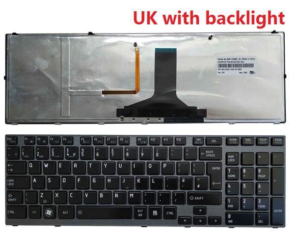 Klawiatura do notebooka Toshiba Satellite P750 P750D P755 P755D P770 P770D P775 P775D / Qosmio X770 X775 czarna podświetlana [NSK-T3BC PK130IU1E04 9Z.N4YBC.30U]