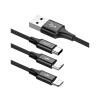Baseus 3w1 kabel ładowania i transmisji (3A) USB micro, Lightning, USB-C (M) / USB (M) (1.2 m) (czarny) [CAMLT-SU01]