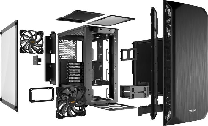 be quiet! Pure Base 500 Window Black ATX Midi z oknem (szkło hartowane) (2xUSB 3.2 Gen1) (5x2.5, 2x3.5/2.5) [BGW34]