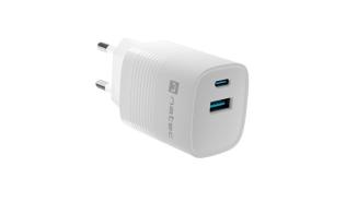 Ładowarka sieciowa Natec Ribera GaN 30W Quick Charge 3.0 1xUSB-C/1xUSB-A (5V-12V/3A/30W) (biały) [NUC-2140]