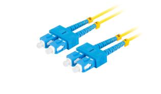 Lanberg patchcord światłowód SM SC/UPC-SC/UPC DUPLEX 3mm LSZH G657A1 żółty (10m) [FO-SUSU-SD11-0100-YE]