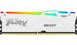 DDR5 32GB 6000 MHz Kingston Fury Beast White RGB XMP 3.0 CL30 30-36-36 1.4V [KF560C30BWA-32]