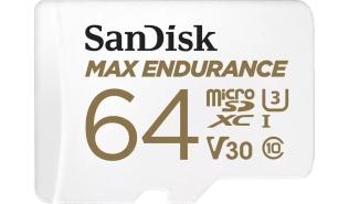 Secure Digital 64GB Sandisk Micro SDXC Max Endurance UHS-I U3 V30 Class 10 + adapter (100/40MB/s) (odporna na wodę, wstrząsy, promieniowanie rendgenowskie) [SDSQQVR-064G-GN6IA]