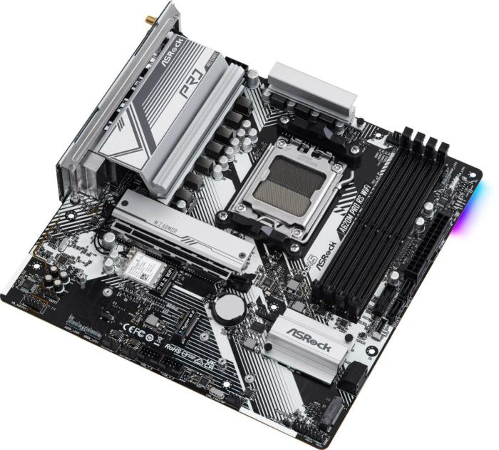 Asrock A620M Pro RS WiFi (AMD A620) [AM5, 4xDDR5 do 7200MHz, (HDMI 2.1, DP 1.4) (3xM.2, 1xPCIe 4.0 x16), WiFi 6E, BT 5.2, micro ATX]