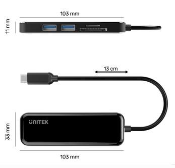 Unitek D1036A USB 3.1 2-porty + Czytnik SD & HDMI