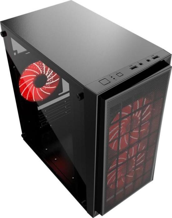 Gembird Fornax 950R Red (czarny) (akryl) (2x USB 3.0) (1x2.5, 2x2.5/3.5, 1x3.5) [CCC-FORNAX-950R]