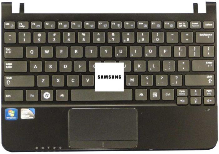 Klawiatura do notebooka Samsung palmrest touchpad Samsung NP-NC110 NC110 black [K360]