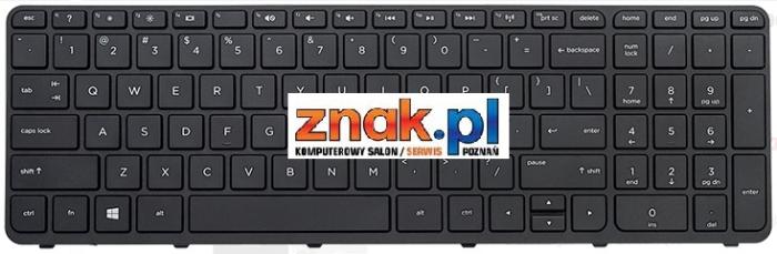 Klawiatura do notebooka HP Pavilion 15 Touchsmart / Sleekbook 15, 15-E, 250 G2, 255 G2, 256 G2, 250 G3, 255 G3, 256 G3 wypowa czarna z ramką [KL-476, K503]
