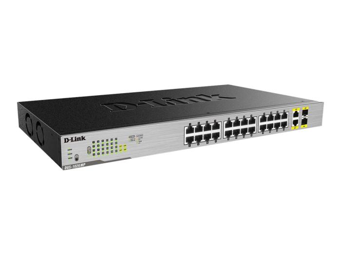 D-Link 24-Port Desktop Gigabit PoE + 2GE Combo Switch Total PoE Budget: 370W [DGS-1026MP]