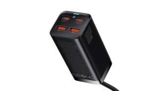 Ładowarka sieciowa Baseus GaN3 Pro 65W Quick Charge 4.0 PPS 2xUSB-C/2xUSB-A (5V-20V/3.0-4.5A/100W) (do laptopów z Power Delivery) (czarny) [CCGP000101]