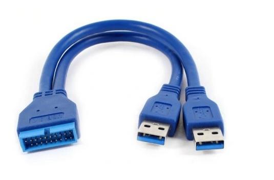 Kabel USB 3.0 PIN Header 19-pin / 2xUSB 3.0 (15cm) [ZN0407]