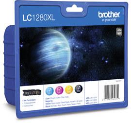 LC1280XLVALBP - zestaw oryginalnych wkładów z atramentem Brother, 3 x 1200 stron, 1 x 2400 stron (MFC-J6910, J6510, J6710, J6910DW, J6510DW, J5910DW, J5910D)