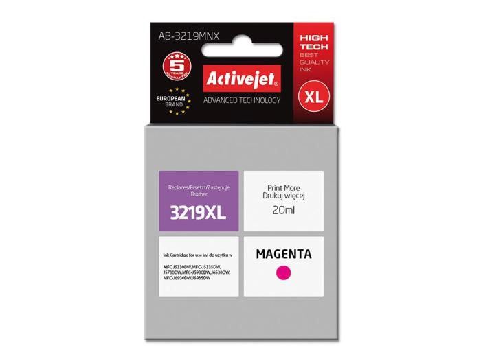 AB-3219MNX - magenta, wkład z atramentem ActiveJet, 20 ml, zamiennik LC3219M (Brother MFC-J6935DW, J5930DW, J5335DW, J5330DW, J5730DW, J6930DW, J6530DW)