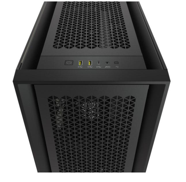 Corsair 5000D AIRFLOW Tempered Glass Black [CC-9011210-WW] (szkło hartowane) (2x2.5, 4x3.5/2.5) (2x USB Gen1, 1x USB-C 3.2 Gen1)