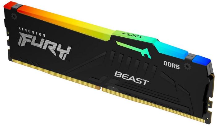 DDR5 16GB 6000 MHz Kingston Fury Beast Black RGB XMP CL30 30-36-36 1.4V [KF560C30BBA-16]
