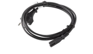 Lanberg Kabel zasilający 2-pinowy (ósemka) 1.8m (czarny) [CA-C7CA-10CC-0018-BK]