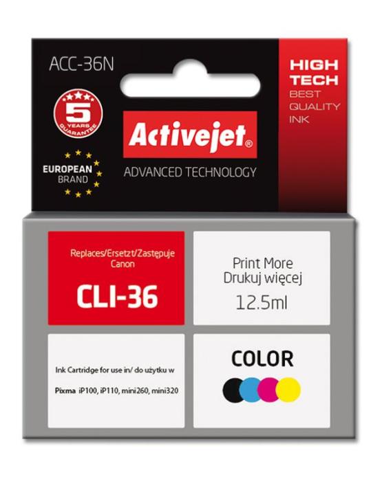 ACC-36N - kolorowy wkład z atramentem ActiveJet, 12.5ml (zamiennik CLI-36) (Canon Pixma mini260, mini320, iP100, iP110)