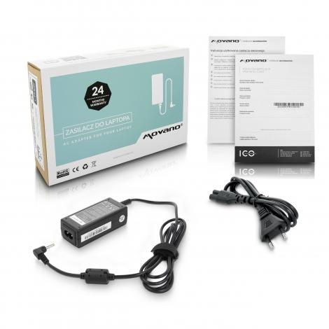 Movano zasilacz do laptopa COMPAQ, HP, TOSHIBA 19V / 2.1A / 40W z wtyczką 4.0x1.7mm [HP1921]