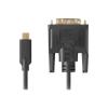 Lanberg Kabel USB-C 3.2 Gen2 (M) / DVI (24+1) (M) (1920x1080 60Hz, 2560x1440 60Hz, 3840x2160 30 Hz) (czarny) (1.8 m) [CA-CMDV-10CU-0018-BK]