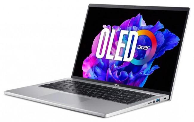 Acer Swift X SFX14-72G [NX.KR8EP.003] 16-Core Intel Ultra 7 155H/14.5 2880x1800 błyszcząca OLED 120Hz/32GB LPDDR5x/1TB/RTX4060 8GB/pk białe/1.5kg/Win11Home (szary)