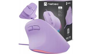 Natec Crake 2 Pro (lawendowy) (wertykalna) Wireless/Bluetooth BT 12800dpi (optyczna, USB, 1, 6) [NMY-2274]