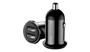 Baseus ładowarka samochodowa (12-24V) (2xUSB 5V 4.8A) (24W) [CCALLP-01]