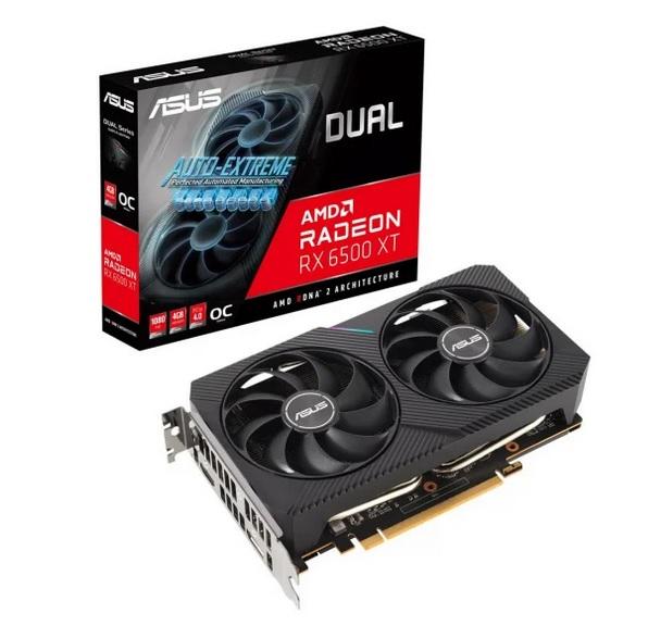 Radeon RX 6500XT Asus 4GB GDDR6 Dual OC BOX [DUAL-RX6500XT-O4G] (1xHDMI 2.1, 1xDP 1.4a) (64-bit, PCI-E 4.0)