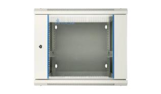 Extralink szafa rack wisząca 19 12U 600x600 AZH dwusekcyjna, drzwi przeszklone (szary) [EX.12912-12U]