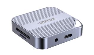 Unitek magnetyczny czytnik kart USB-C 5Gb (SD 4.0, micro SD 4.0, HDMI 4K@60Hz, USB-C PD100W, jack Combo) (15 cm) [S1244CGY01]