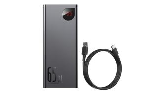 Power Bank Baseus Adaman Metal 20000mAh PD QC 3.0 65W 2xUSB-A, USB-C, micro USB (czarny) [PPIMDA-D01]