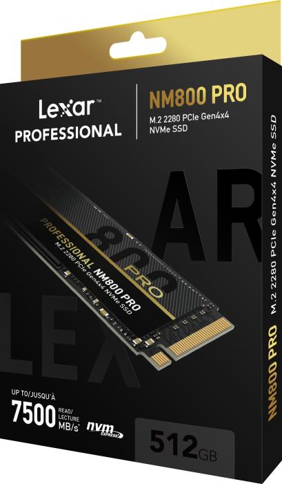 Lexar NM800 Pro 512GB SSD M.2 2280 PCIe Gen4x4 NVMe TLC (7450/3500 MB/s) [LNM800P512G-RNNNG]
